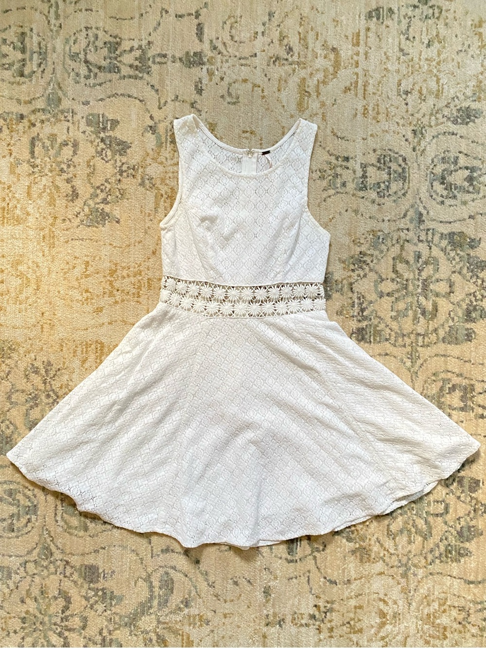 Free People Daisy Cutout White Sleeveless Fit & Flare Mini Dress